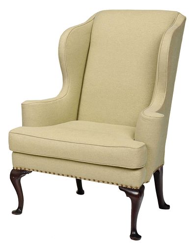 QUEEN ANNE MAHOGANY WING CHAIRBritish,