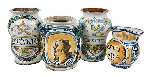 FOUR ITALIAN MAJOLICA VESSELSprobably 37c435