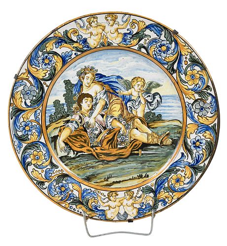 ITALIAN MAJOLICA CHARGERprobably 37c436