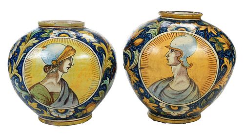 TWO ITALIAN MAJOLICA VASESprobably