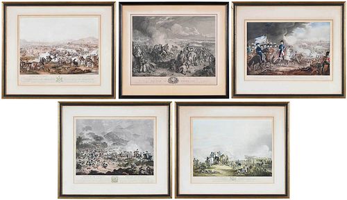 FIVE MILITARY RELATED PRINTS 19th 37c480