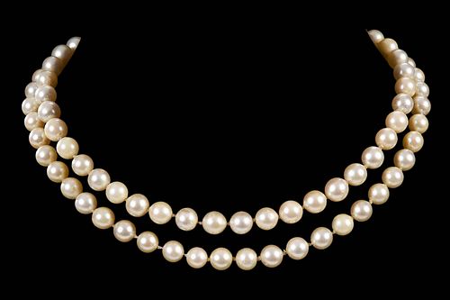 14KT PEARL AND DIAMOND NECKLACEknotted  37c4c7