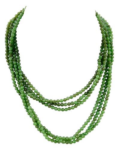 14KT GEMSTONE NECKLACEtriple strand  37c4c9