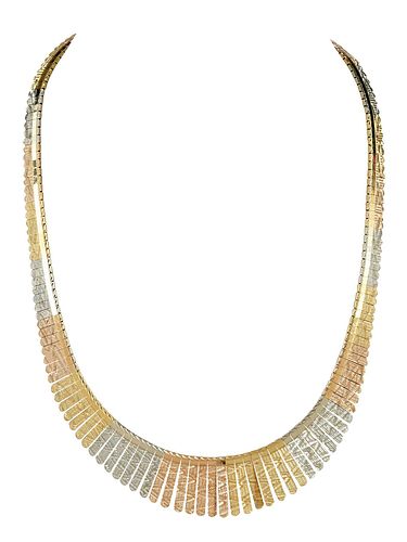 18KT NECKLACEtextured and graduated 37c4ce