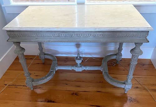 GUSTAVIAN PALE GRAY PAINTED MARBLE