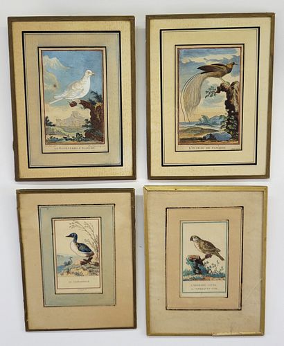 FOUR ANTIQUE FRENCH HAND COLORED 37c589