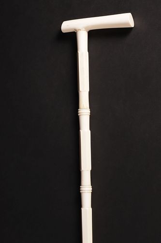 TURNED AND CARVED BONE LADY S CANE  37c5e9