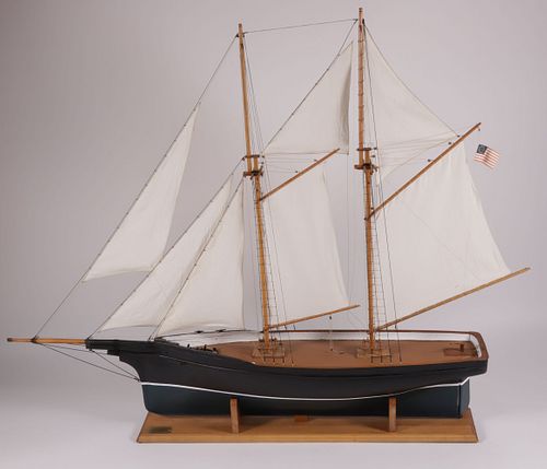 VINTAGE TWO-MASTED AMERICAN SHIP