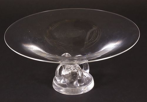 SIGNED STEUBEN CLEAR CRYSTAL TAZZASigned