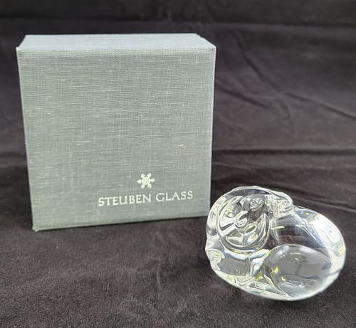 VINTAGE SIGNED STEUBEN CLEAR CRYSTAL 37c669