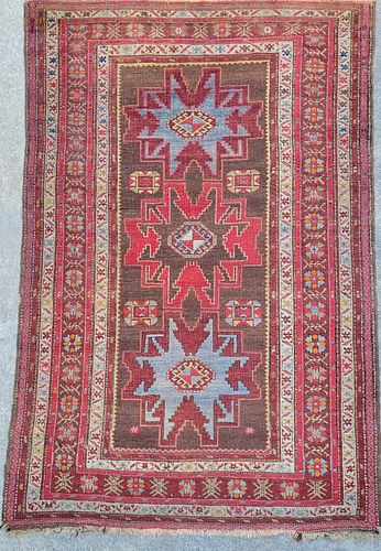 ANTIQUE CAUCASIAN LESGHI STAR RUG