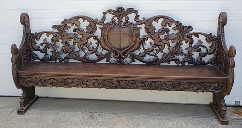 ANTIQUE ENGLISH OAK ROCOCO REVIVAL