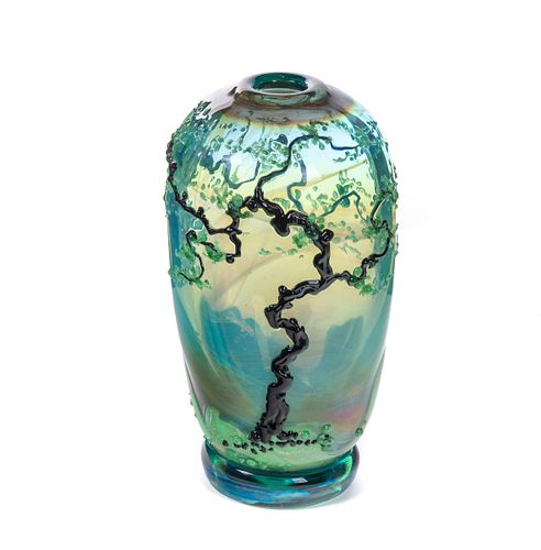 JOHN NYGREN 1989 ART GLASS VASE