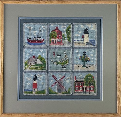 NANTUCKET LANDMARK PICTORIAL FRAMED