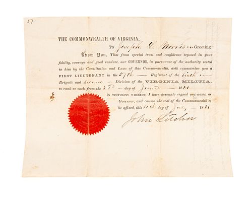 CIVIL WAR CONFEDERATE 1861 SIGNED 37c756