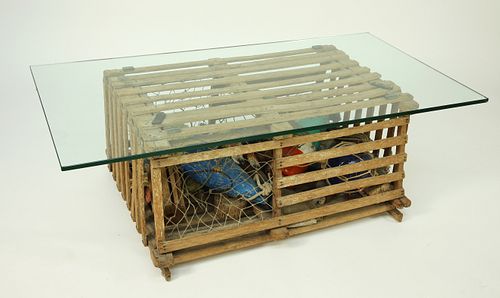 LOBSTER TRAP COFFEE TABLE FILLED 37c798