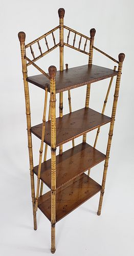 VINTAGE BAMBOO FOUR TIER ETAGERE 37c7f4