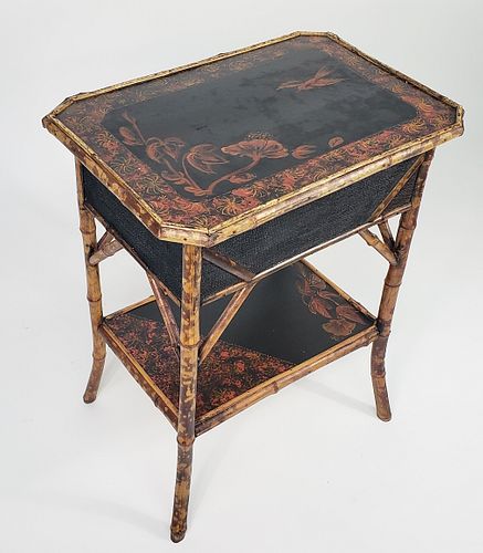 ANTIQUE ENGLISH LACQUERED BAMBOO
