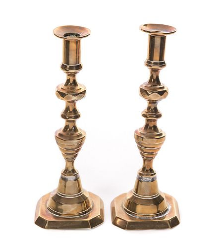 EARLY PUSHUP BRASS CANDLESTICKSEarly 37c839