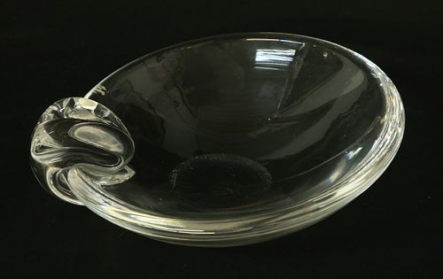 SIGNED STEUBEN CLEAR CRYSTAL CIGAR BOWLSigned