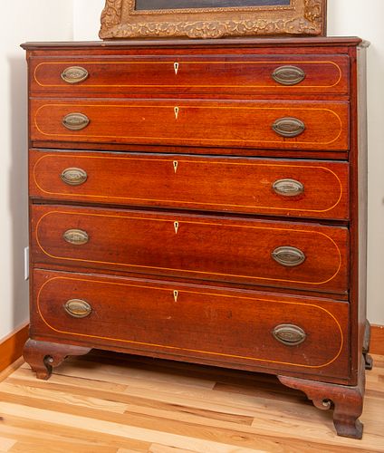 EARLY 1800 S INLAID CHIPPENDALE 37c894