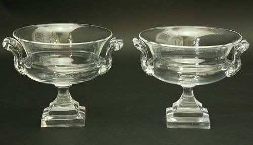 PAIR OF SIGNED STEUBEN CLEAR GLASS 37c89d