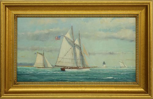 WILLIAM LOWE OIL ON LINEN YACHT 37c8a6