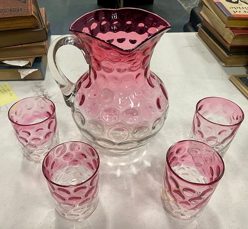 CRANBERRY COIN DOT WATER PITCHER 37c8de