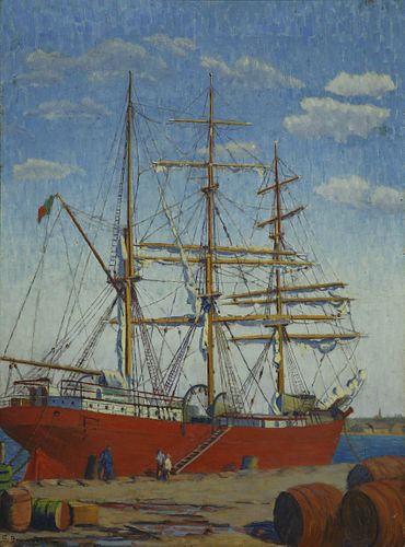 S BROWNELL OIL ON CANVAS CLIPPER 37c922