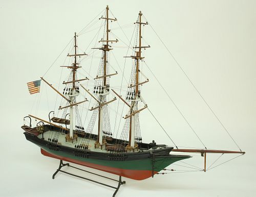 THREE MASTED AMERICAN SHIP MODEL 37c953