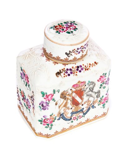 FRENCH SAMSON COVERED TEA CADDYFrench 37ca1a