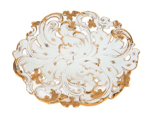 MEISSEN GOLD PAINTED SERVING DISH WITH