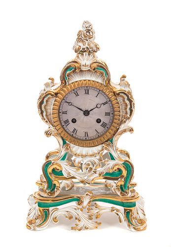 FRENCH PORCELAIN CLOCK 1800S 37ca14