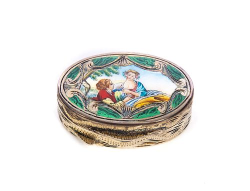 800 SILVER ENAMELED PILL BOX WITH 37ca2e