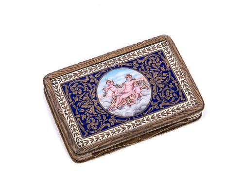 ENAMELED 800 SILVER BOX WITH ANGEL 37ca36