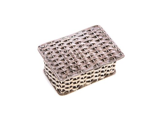 STERLING SILVER BASKET WEAVE BOX