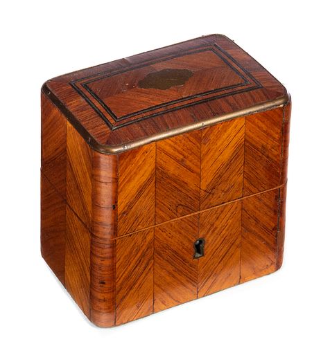 INLAID BOX WITH TWO CUT GLASS FITTED 37ca5b