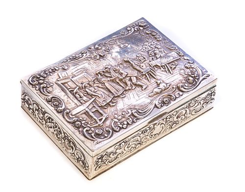 800 SILVER CIGARETTE BOX WOOD LINED801 37ca7e