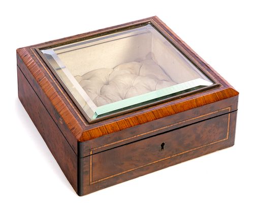 WOOD AND GLASS TOP DISPLAY CASEWood