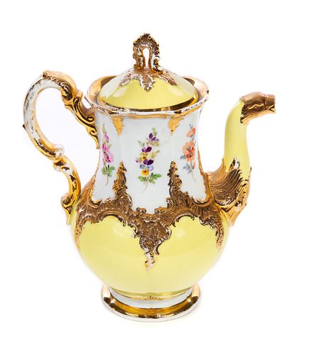 MEISSEN PORCELAIN FLORAL COFFEE