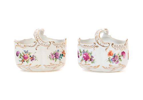 PAIR DRESDEN PORCELAIN BASKETSPair 37caa4