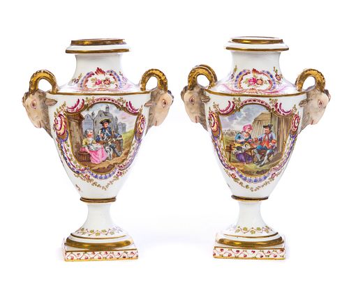 PAIR OF SAMSON PORCELAIN VASES WITH