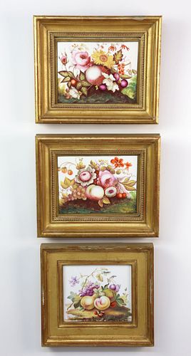 SET OF THREE FLORAL AND FRUIT STILL 37cb2b