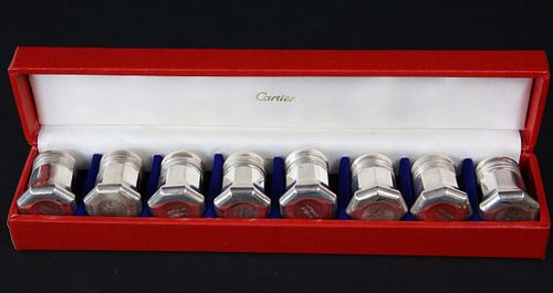 BOXED SET OF 8 CARTIER STERLING