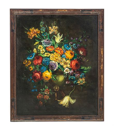 OIL ON CANVAS FLORAL STILL LIFEOil 37cb46