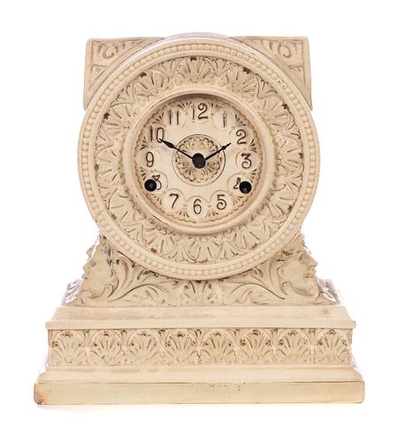 HEAVY VICTORIAN CHINA CLOCK WITH 37cc08