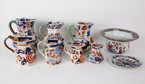 COLLECTION OF 7 CHINOISERIE DECORATED 37cc5e
