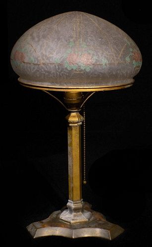 HANDEL LAMP SIGNED OBVERSE PAINTED