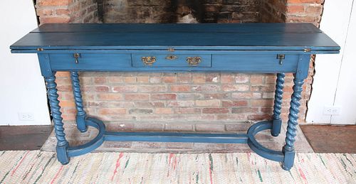 BLUE PAINTED NARROW CONSOLE EXTENSION