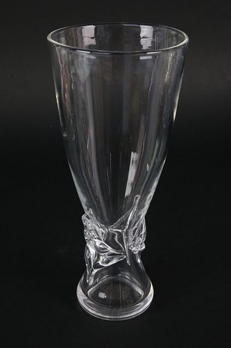 SIGNED STEUBEN CLEAR CRYSTAL VASESigned